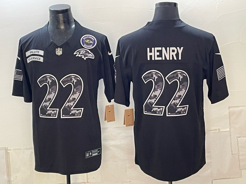Men Baltimore Ravens #22 Henry black Nike 2026 NFL Jersey 101602